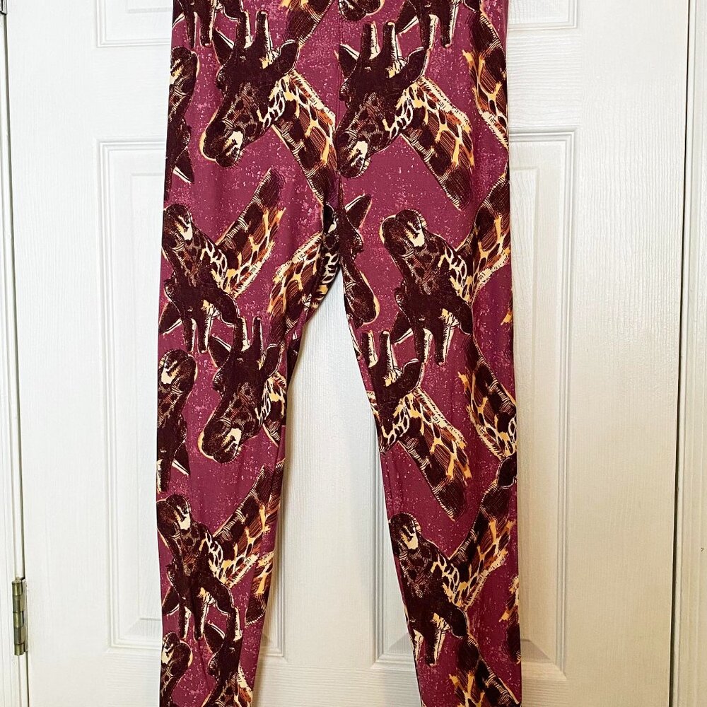 LulaRoe Giraffe Print Leggings, New, size T/C